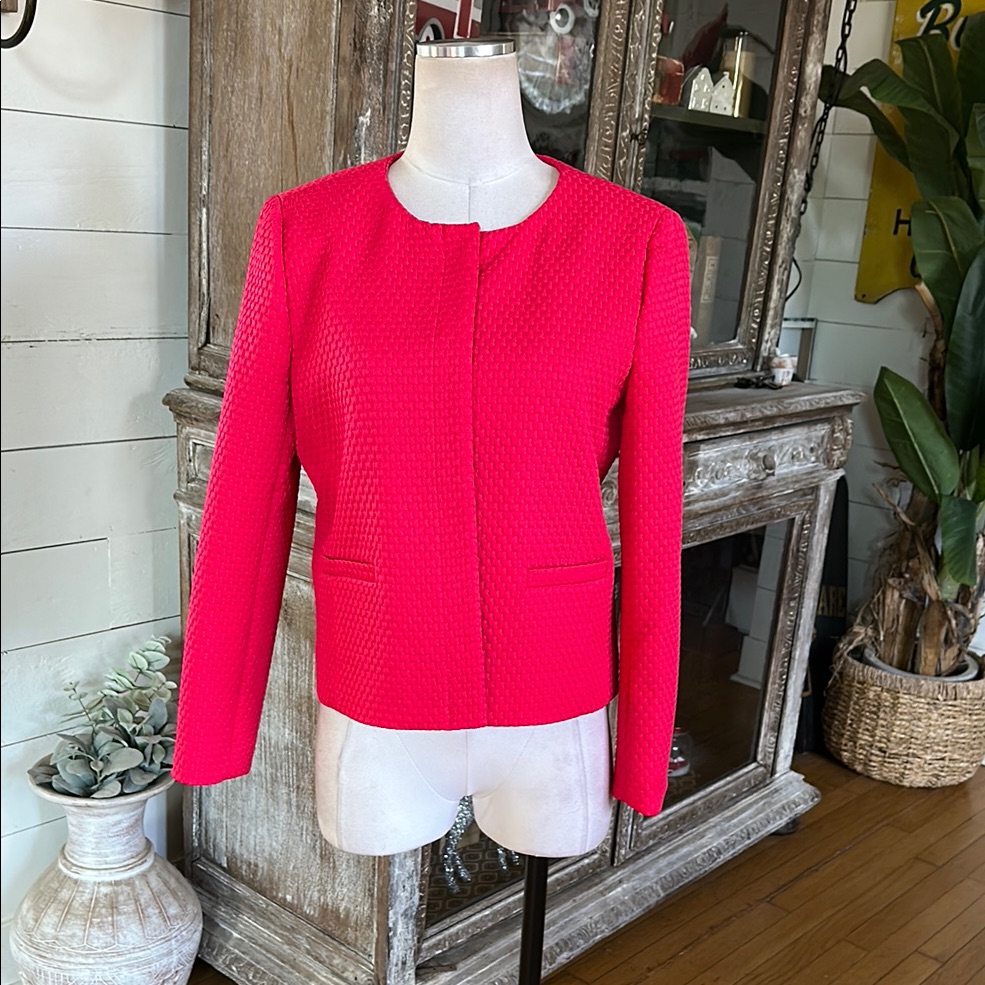J. Crew Porffolio Jacket Buton Up Hot Pink 10 New